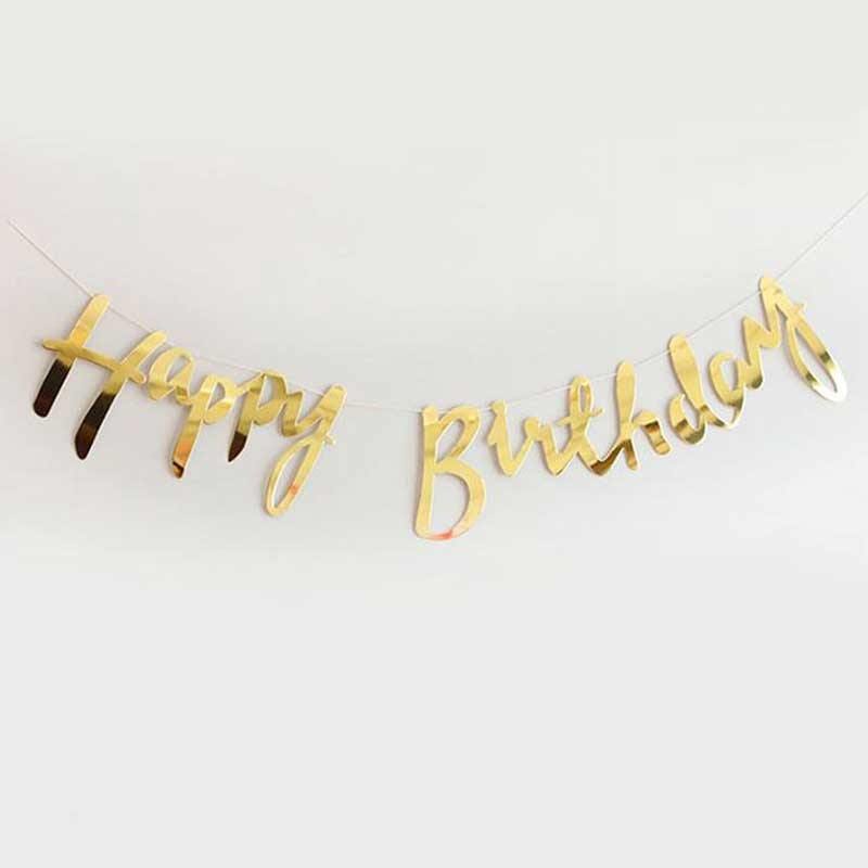 Banner Happy Birthday Golden