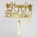 Cake Topper Acrylic Golden HBD 6 Stars