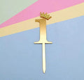 Cake Topper Crown Golden Number
