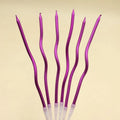 Candle Long Twisted Curly pink (6 Pack)