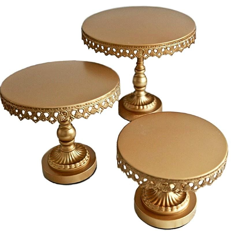 Cake Stand Metal Golden ( 3 different sizes )