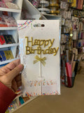 Cake Topper Happy Birthday Neon Golden