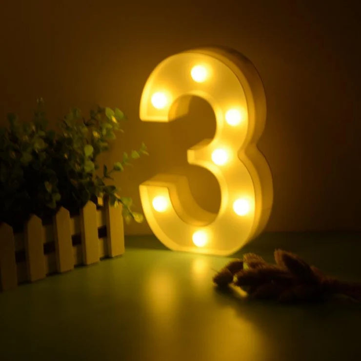 Digit LED white warm light ( 8.5 x 3 inches)