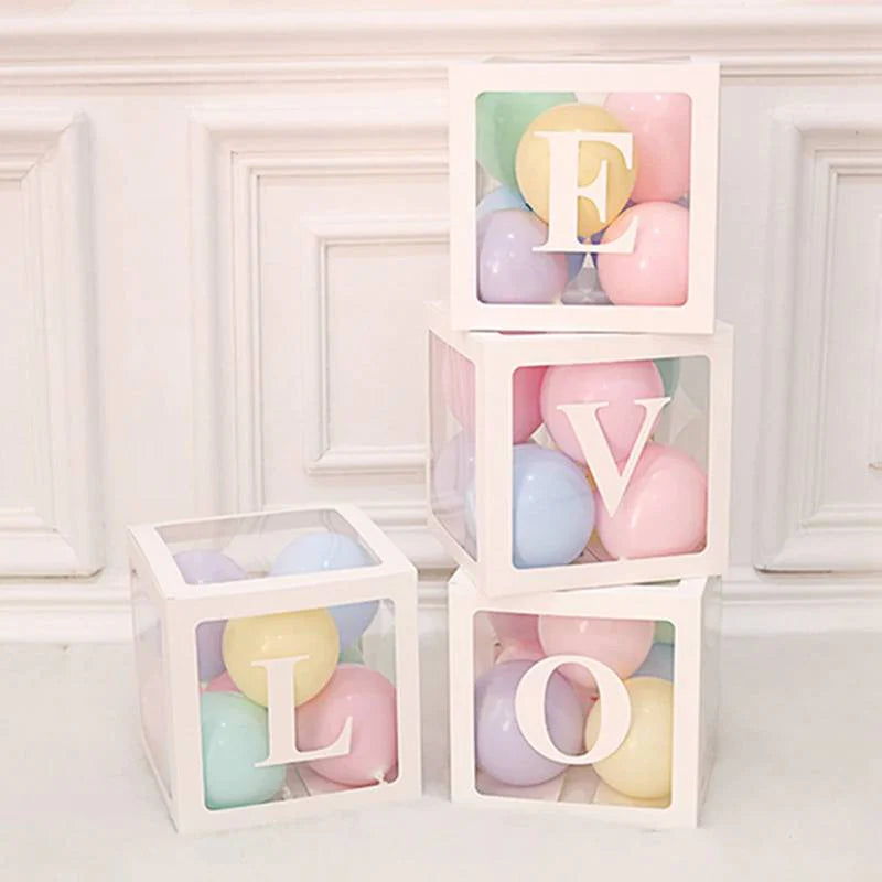 Balloons LOVE Box + Milky Mix Color 10 inches