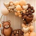 Balloon Bunch - 120 Latex Balloons, 20 metallic balloons, 4 heart Foil Balloons and Bear balloon