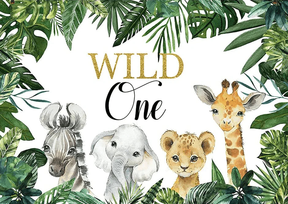 Balloons Bunch SAFARI ( Jungle ) Theme with Large Backdrop & Balloon Stand