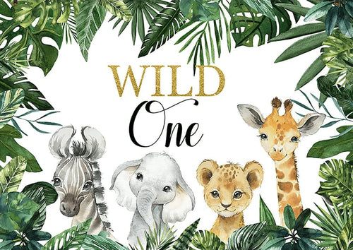 Balloons Bunch SAFARI ( Jungle ) Theme with Large Backdrop & Balloon Stand