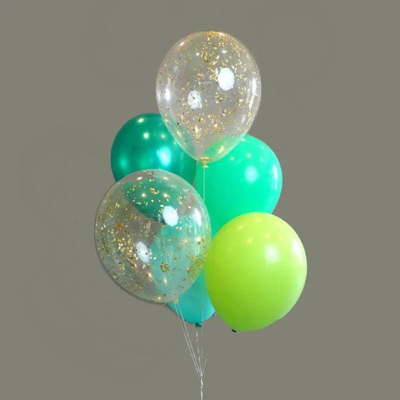 Balloons Set Confetti + Metallic + Milky Balloons (Pack of 6)