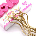 Candle Long Twisted Curly Golden (6 Pack)